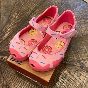 Girls Mini Melissa Size 11 Ultra Girl Donut Pink Sprinkles Dress Up Shoes